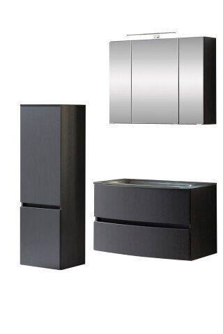 Badezimmer-Set >Kopenhagen< in Matt Grau - 80x200x49cm (BxHxT)