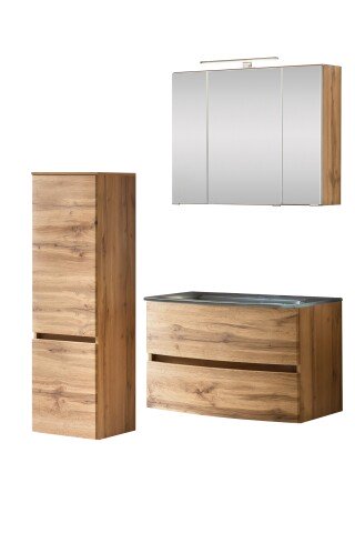 Badezimmer-Set >Kopenhagen< in Wotaneiche - 80x200x49cm (BxHxT)
