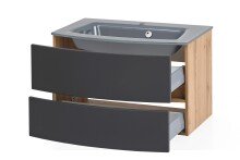 Badezimmer-Set >Kopenhagen< in Matt Grau - 80x200x49cm (BxHxT)