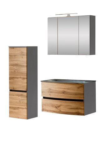Badezimmer-Set >Kopenhagen< in Wotaneiche - 80x200x49cm (BxHxT)