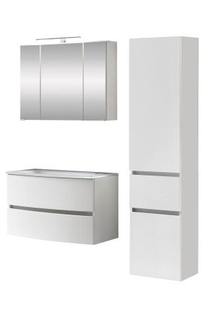 Badezimmer-Set >Kopenhagen< in Matt Weiß - 80x200x49cm (BxHxT)