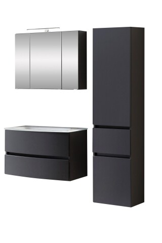 Badezimmer-Set >Kopenhagen< in Matt Grau - 80x200x49cm (BxHxT)