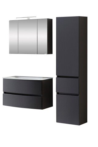 Badezimmer-Set >Kopenhagen< in Matt Grau - 80x200x49cm (BxHxT)
