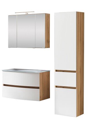 Badezimmer-Set >Kopenhagen< in Matt Weiß - 80x200x49cm (BxHxT)