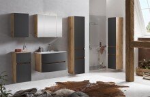 Badezimmer-Set >Kopenhagen< in Matt Grau - 80x200x49cm (BxHxT)