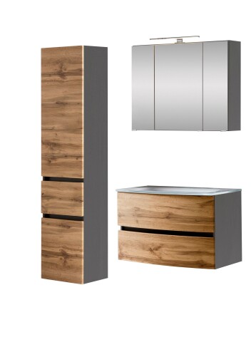 Badezimmer-Set >Kopenhagen< in Wotaneiche - 80x200x49cm (BxHxT)