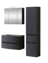 Badezimmer-Set >Kopenhagen< in Matt Grau -...