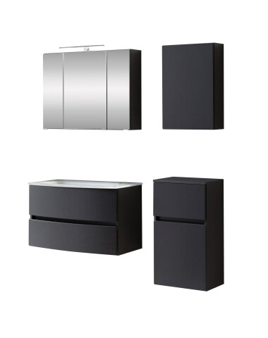 Badezimmer-Set >Kopenhagen< in Matt Grau - 80x200x49cm (BxHxT)