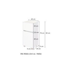 Badezimmer-Set >Kopenhagen< in Matt Grau - 80x200x49cm (BxHxT)