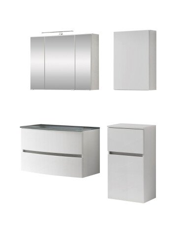 Badezimmer-Set >Kopenhagen< in Matt Weiß - 80x200x49cm (BxHxT)