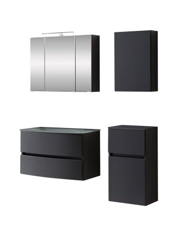 Badezimmer-Set >Kopenhagen< in Matt Grau - 80x200x49cm (BxHxT)