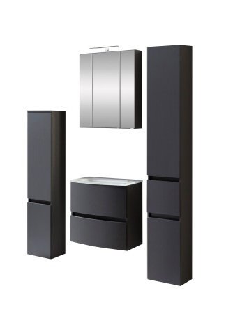 Badezimmer-Set >Kopenhagen< in Matt Grau - 80x200x49cm (BxHxT)