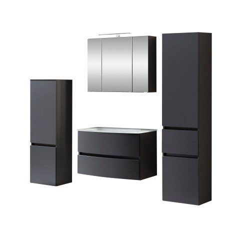 Badezimmer-Set >Kopenhagen< in Matt Grau - 80x200x49cm (BxHxT)