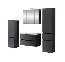 Badezimmer-Set >Kopenhagen< in Matt Grau -...