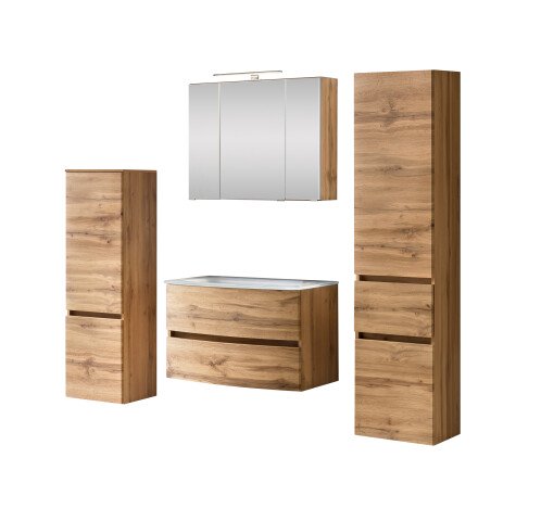 Badezimmer-Set >Kopenhagen< in Wotaneiche - 80x200x49cm (BxHxT)