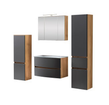 Badezimmer-Set >Kopenhagen< in Matt Grau -...