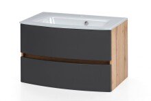 Badezimmer-Set >Kopenhagen< in Matt Grau - 80x200x49cm (BxHxT)