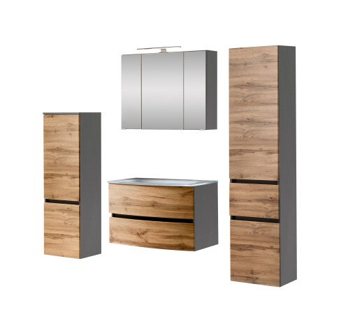 Badezimmer-Set >Kopenhagen< in Wotaneiche - 80x200x49cm (BxHxT)