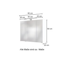 Badezimmer-Set >Kopenhagen< in Matt Weiß - 80x200x49cm (BxHxT)