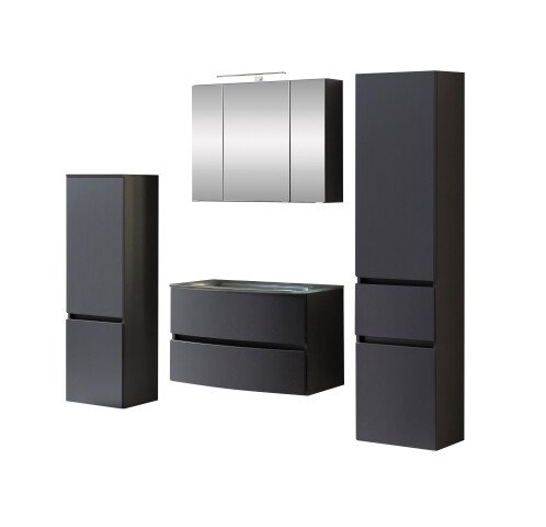 Badezimmer-Set >Kopenhagen< in Matt Grau - 80x200x49cm (BxHxT)