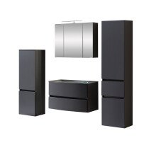 Badezimmer-Set >Kopenhagen< in Matt Grau -...