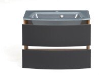 Badezimmer-Set >Kopenhagen< in Matt Grau - 80x200x49cm (BxHxT)