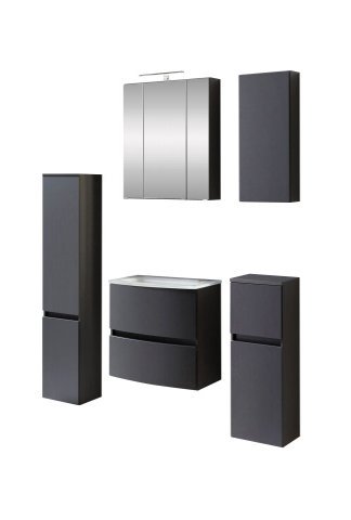 Badezimmer-Set >Kopenhagen< in Matt Grau - 80x200x49cm (BxHxT)