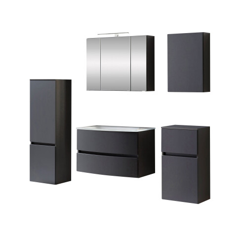Badezimmer-Set >Kopenhagen< in Matt Grau - 80x200x49cm (BxHxT)