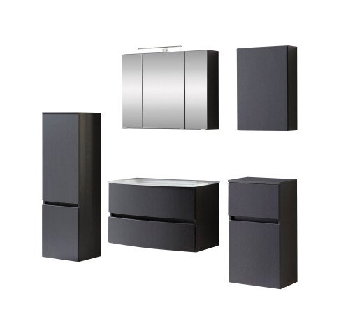 Badezimmer-Set >Kopenhagen< in Matt Grau - 80x200x49cm (BxHxT)