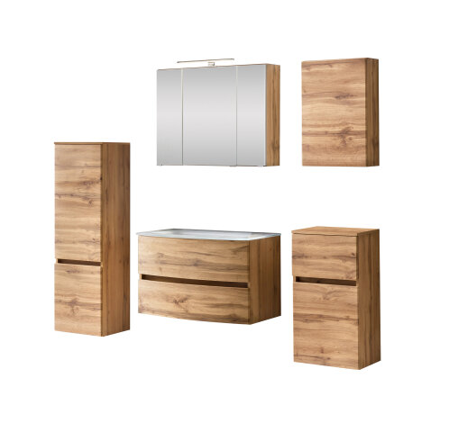 Badezimmer-Set >Kopenhagen< in Wotaneiche - 80x200x49cm (BxHxT)