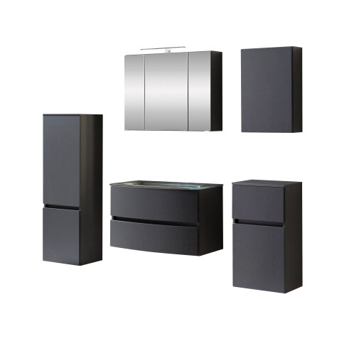 Badezimmer-Set >Kopenhagen< in Matt Grau - 80x200x49cm (BxHxT)