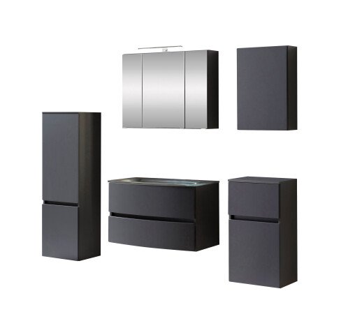 Badezimmer-Set >Kopenhagen< in Matt Grau - 80x200x49cm (BxHxT)