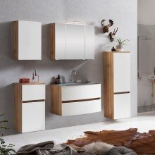 Badezimmer-Set >Kopenhagen< in Matt Weiß - 80x200x49cm (BxHxT)