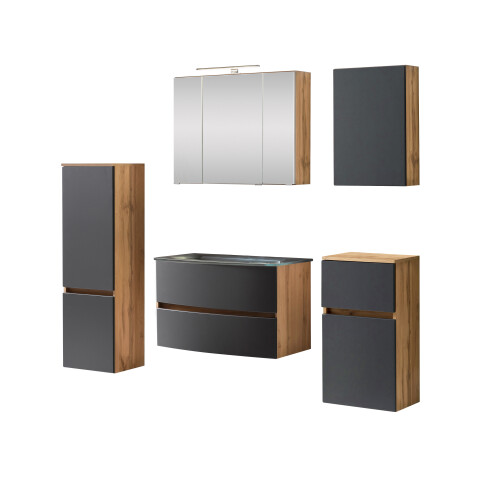 Badezimmer-Set >Kopenhagen< in Matt Grau - 80x200x49cm (BxHxT)