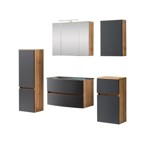 Badezimmer-Set >Kopenhagen< in Matt Grau - 80x200x49cm (BxHxT)