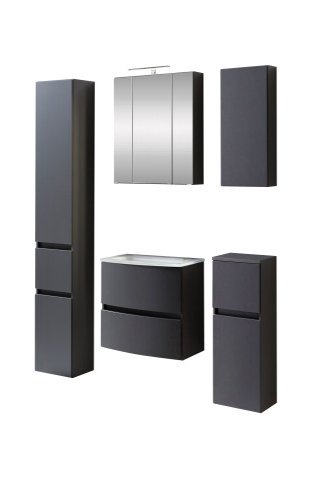 Badezimmer-Set >Kopenhagen< in Matt Grau - 80x200x49cm (BxHxT)