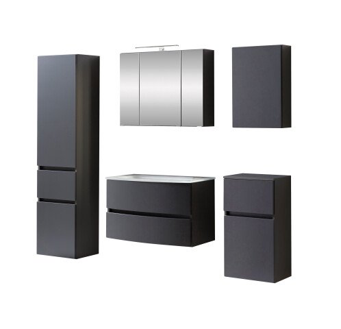 Badezimmer-Set >Kopenhagen< in Matt Grau - 80x200x49cm (BxHxT)