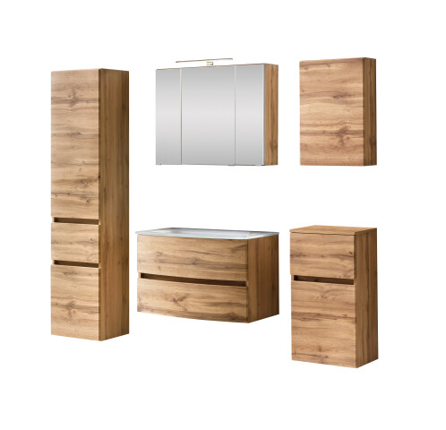 Badezimmer-Set >Kopenhagen< in Wotaneiche - 80x200x49cm (BxHxT)