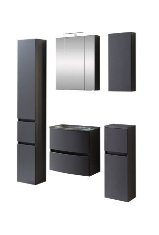 Badezimmer-Set >Kopenhagen< in Matt Grau - 80x200x49cm (BxHxT)