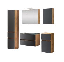 Badezimmer-Set >Kopenhagen< in Matt Grau -...