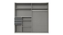 Schwebetürenschrank >Susanetta< in Plankeneiche Graphit - 225x210x64cm (BxHxT)