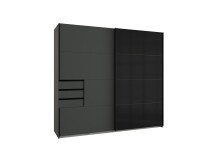 Schwebetürenschrank >Susanetta< in Graphit - 225x210x64cm (BxHxT)