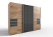 Schwebetürenschrank >Susanetta< in Plankeneiche Graphit - 270x210x64cm (BxHxT)