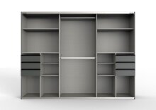 Schwebetürenschrank >Susanetta< in Graphit - 270x210x64cm (BxHxT)