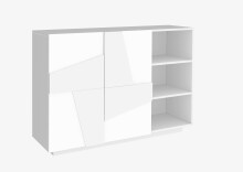 Kommode >Piacenza< Beton oder Schiefer oder Weiß-Hochglanz