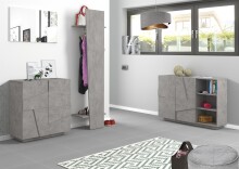 Kommode >Piacenza< Beton oder Schiefer oder Weiß-Hochglanz