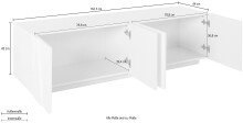 TV-Board >Piacenza< in Schiefer Nachbildung - 162,5x46x44cm (BxHxT)
