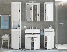 Spiegelschrank >Kolomea< in Weiß - 60x79x18cm (BxHxT)