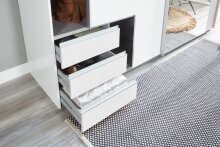 Schwebetürenschrank >Eugenio< in Weiß - 225x210x65cm (BxHxT)