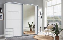 Schwebetürenschrank >Eugenio< in Weiß -...